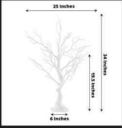 white manzanita centerpiece tree + 6 acrylic bead chains