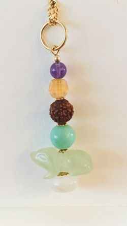 Multistone Pendant with Frog