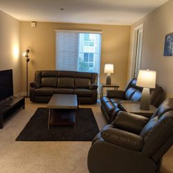 Grey Power Reclining Ashley Living Room Set