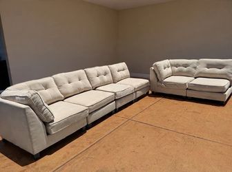 Beige Modular Sectional Sofa Set