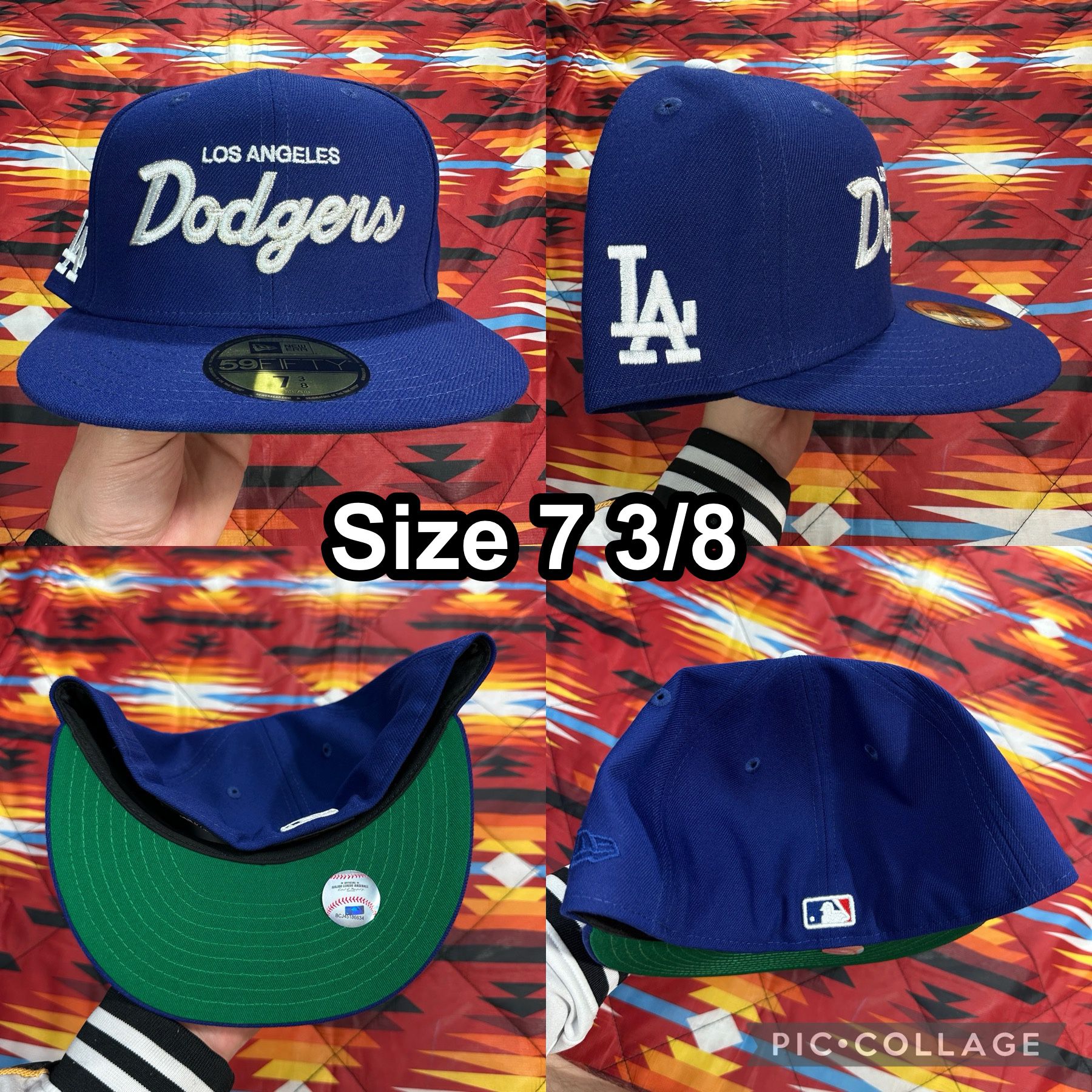 59Fifty Los Angeles Dodgers Script Fitted Hat Cap Size 7 3/8 Hat Club Exclusive