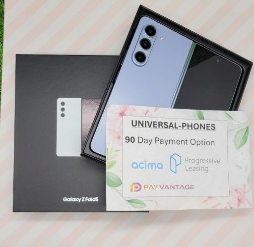 SAMSUNG GALAXY Z FOLD 5 5G UNLOCKED. FREE SMARTWACH/ HEADPHONES. PAY $1 TODAY REST IN PAYMENTS. NO CREDIT NEEDED FINANCING