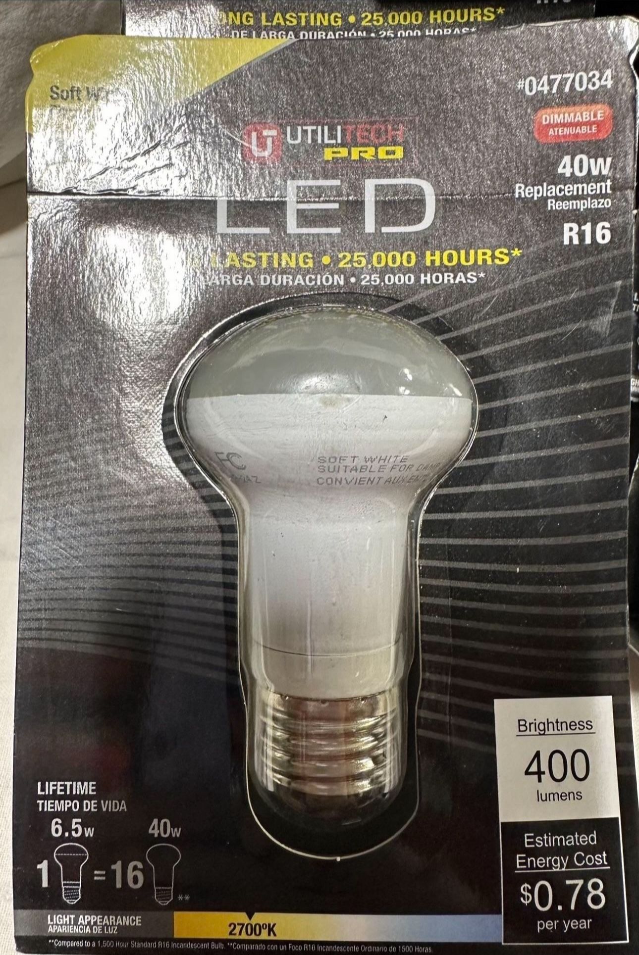 Utilitech 40 Watt EQ R16 Soft White Medium Base (E 26) Dimmable LED Light Bulb