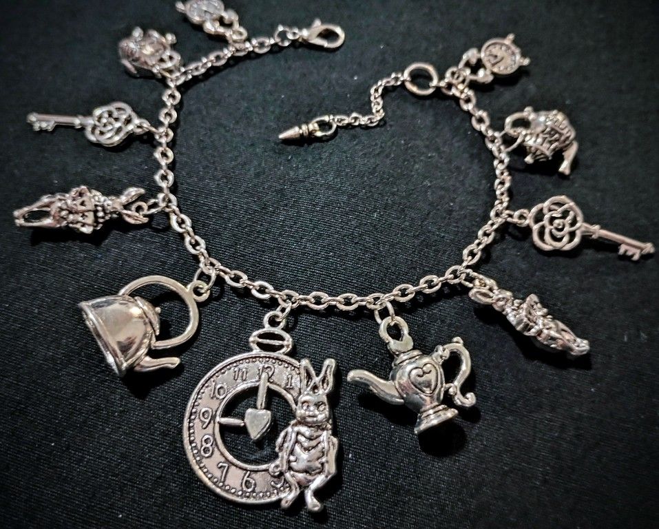 Alice Is Wonderland Theme Charm Bracelet For Sale