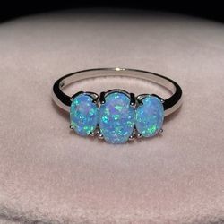 Blue Lab Opal Ring 🩵  size 10 925 sterling silver