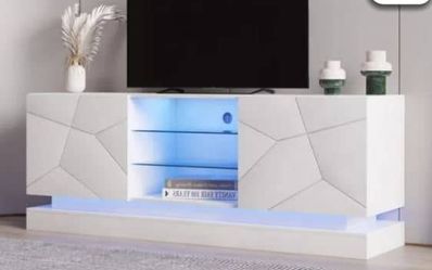 Tv Stand With led Lights White New 