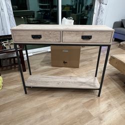 2 Drawer Entryway Console Table for Hallway Foyer