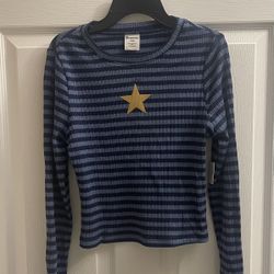 Brand New Blue Stripe Long Sleeve Tops Sizes XXS- XS & S Juniors $5.00 Each 