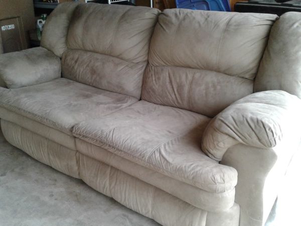 Sleeper Sofa Beige Microsuede With Full Size Mattress For In Arvada Co Offerup