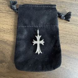 Chrome Hearts Tiny E silver white diamond pendant