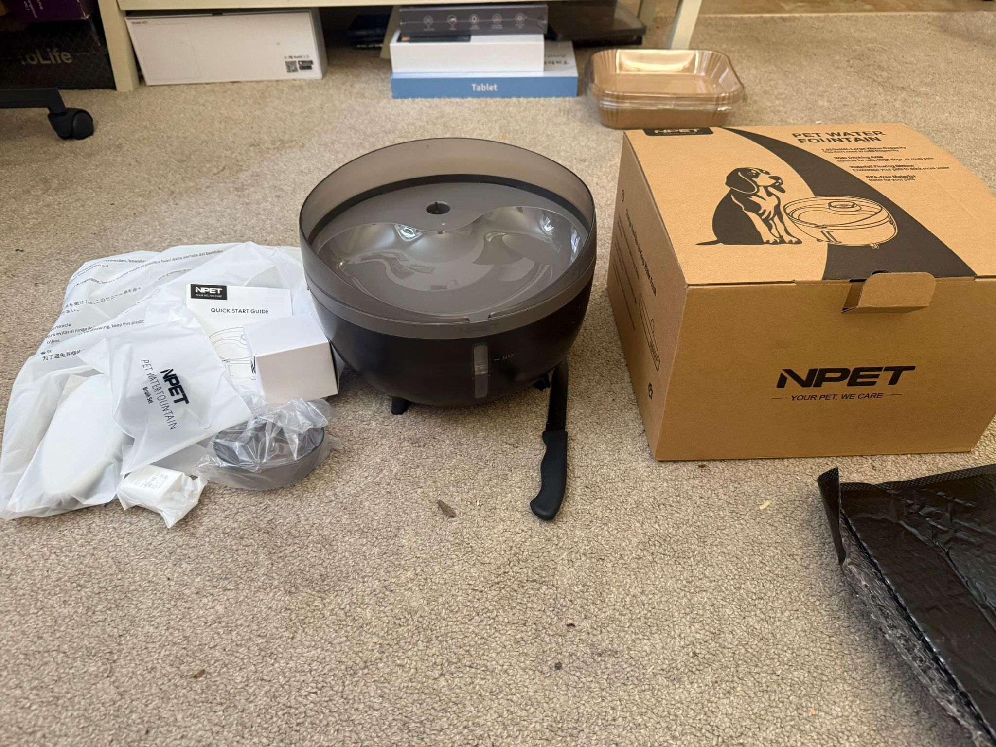[Triple Filtration]  5 L Pet Water Fountain | Large Capacity | Triple Filtration System, LED Light, Ultra-Quiet Pump, Splash Guard, Water Level Indica