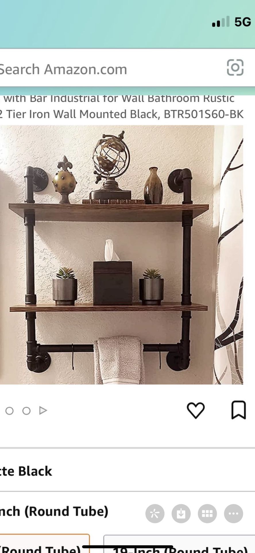 Industrial Bathroom Shelves Wall Mounted 2 Tier,Rustic Pipe Shelving Wood Shelf with Towel Bar,Farmhouse Towel Rack Floating Shelves Over Toilet