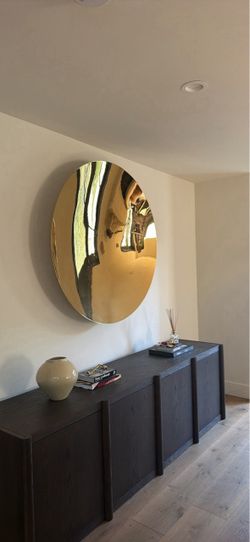 Large Round Gold Convex Wall Art