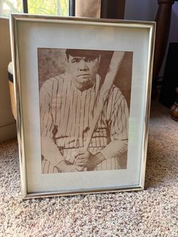 Framed Babe Ruth New York Yankees Baseball Portrait