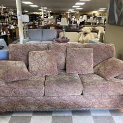 Craftmaster Red & Gold Sofa