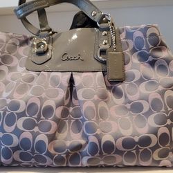 Coach Handbag- Silver and Pink