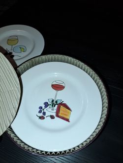 BRAND NEW Set of 6 HORS D'OEUVRES PLATES - Robert Mondavi/Wine & Cheese