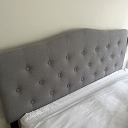 Gray queen headboard