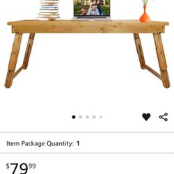 Floor Table Tray with Folding Legs Adjustable Low Coffee Table for Sitting on Floor Bamboo,Fully Assembled,33.5x17.7in