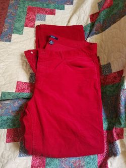 Ladies red cords size 16