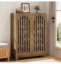 New assembled Shoe Storage Cabinet with Doors, 6-Tier Shoe Storage Organizer
Shoe Cabinet with Adjustable Shelves, Wood Shoe Rack Organizer for Entryw
