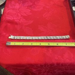Sterling Silver Nugget Bracelet 7” 