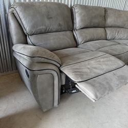 Large Sectional (Grey Suede)