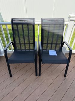 Yaheetech Set of 2 Outdoor Patio Dining Chairs – New & Assembled