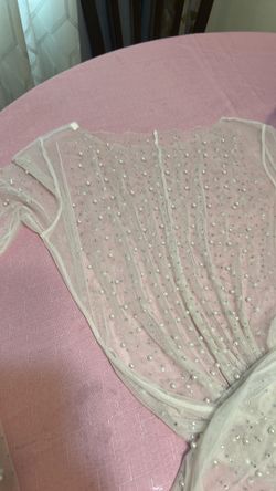 Sheer Mesh Pearl & Rhinestone Cover-Up