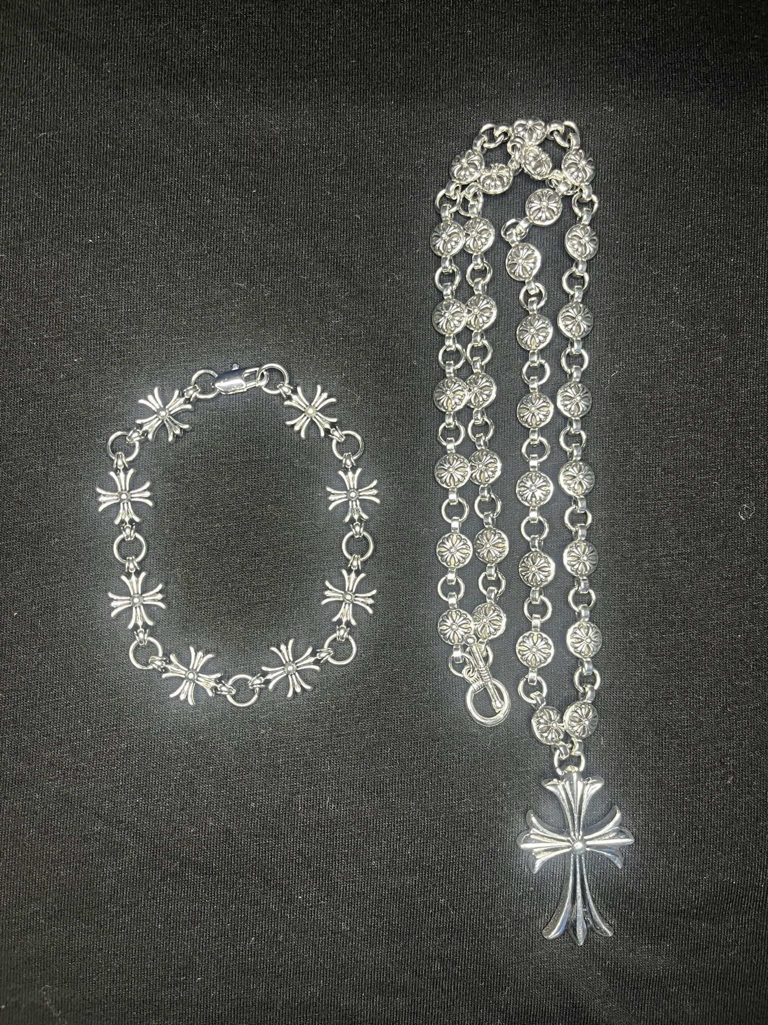 Chrome Hearts Necklace + Bracelet Set