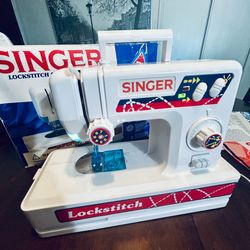 SINGER Locksmith Sewing Machine Portable- Foot Pedal Control & Power Adapter or Batteries +Manual