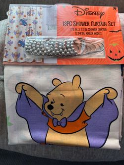 Disney Winnie the Pooh Halloween 13pc Shower Curtain Set