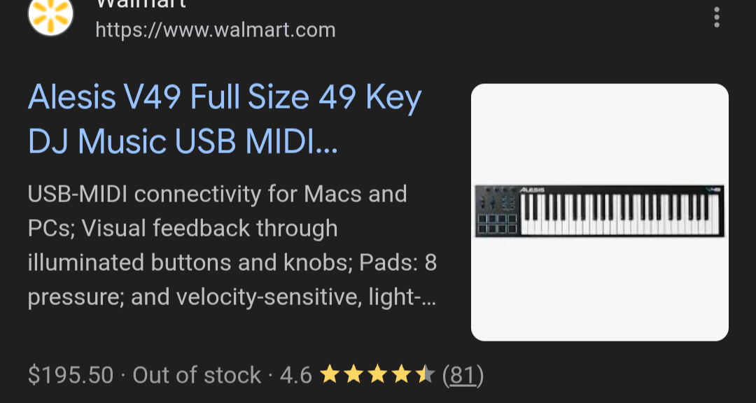 Alesis V49 full size key Dj music usb midi connectivity for Sale in ...