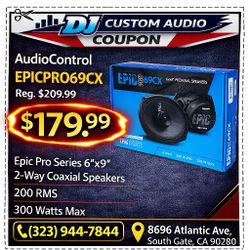 AudioControl Epic Pro Series 69CX Car Speaker Set 6x9" 2-Way Coaxial System 300 Watts 🚨 Payment Options Available 🚨 No Credit Needed 🚨 