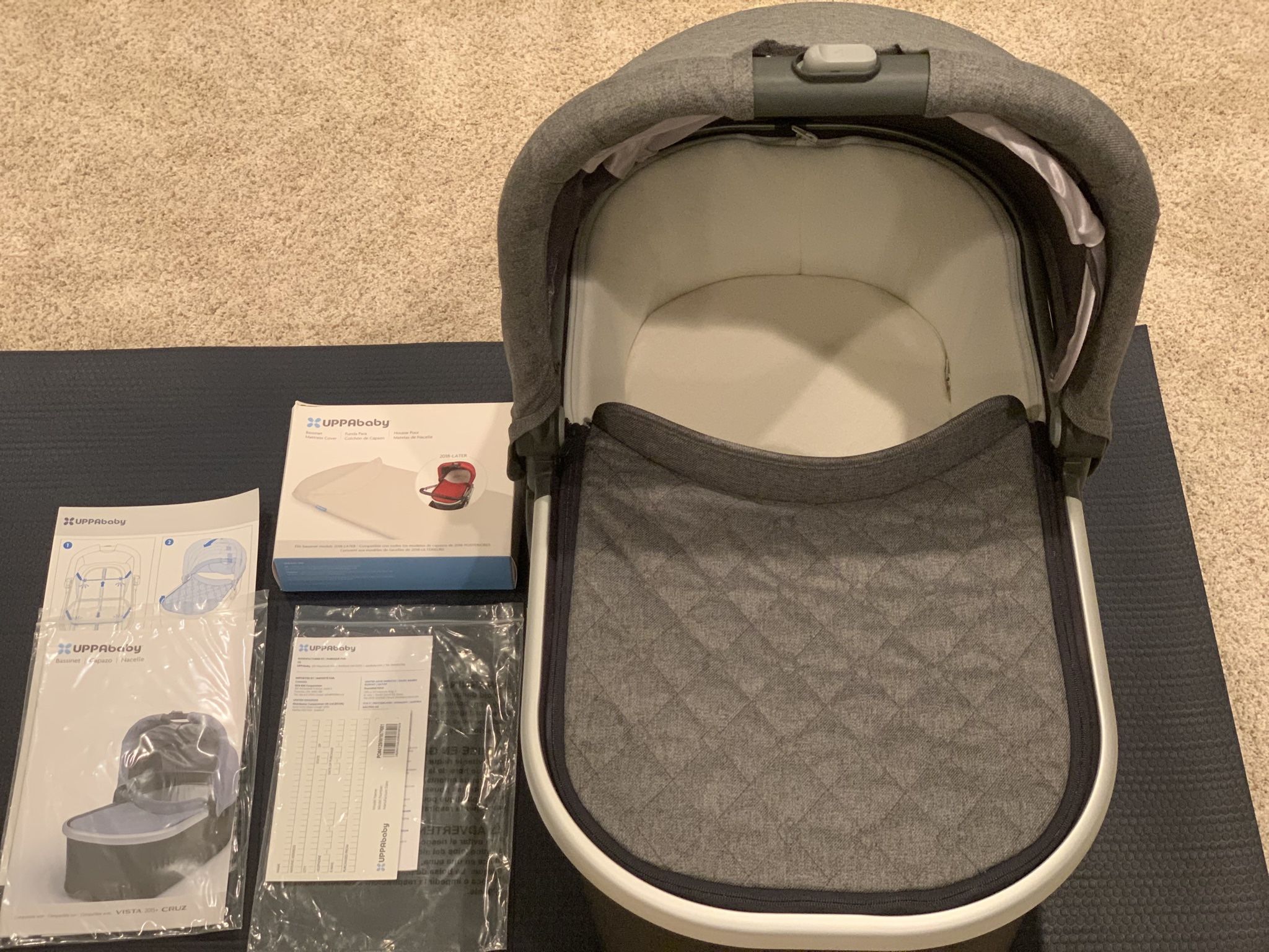 UPPAbaby Bassinet- Grey (like new)