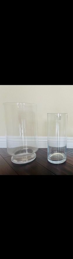 Clear Vases: Large $18, Medium $15. All For $30. In Good Condition.