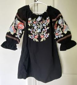 Embroidered Cold-shoulder Mexican Blouse
