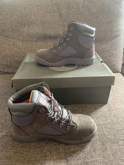 Timberland Gray Nubuck Lace Up Waterproof Ankle Boots Boys -Size 5.5m