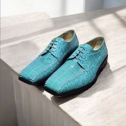 Mens Leather Alligator Dress Shoes 