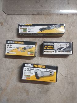 Pneumatic tools four pieces plus all extra accessories for all