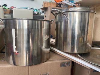 Large stainless steel pots
