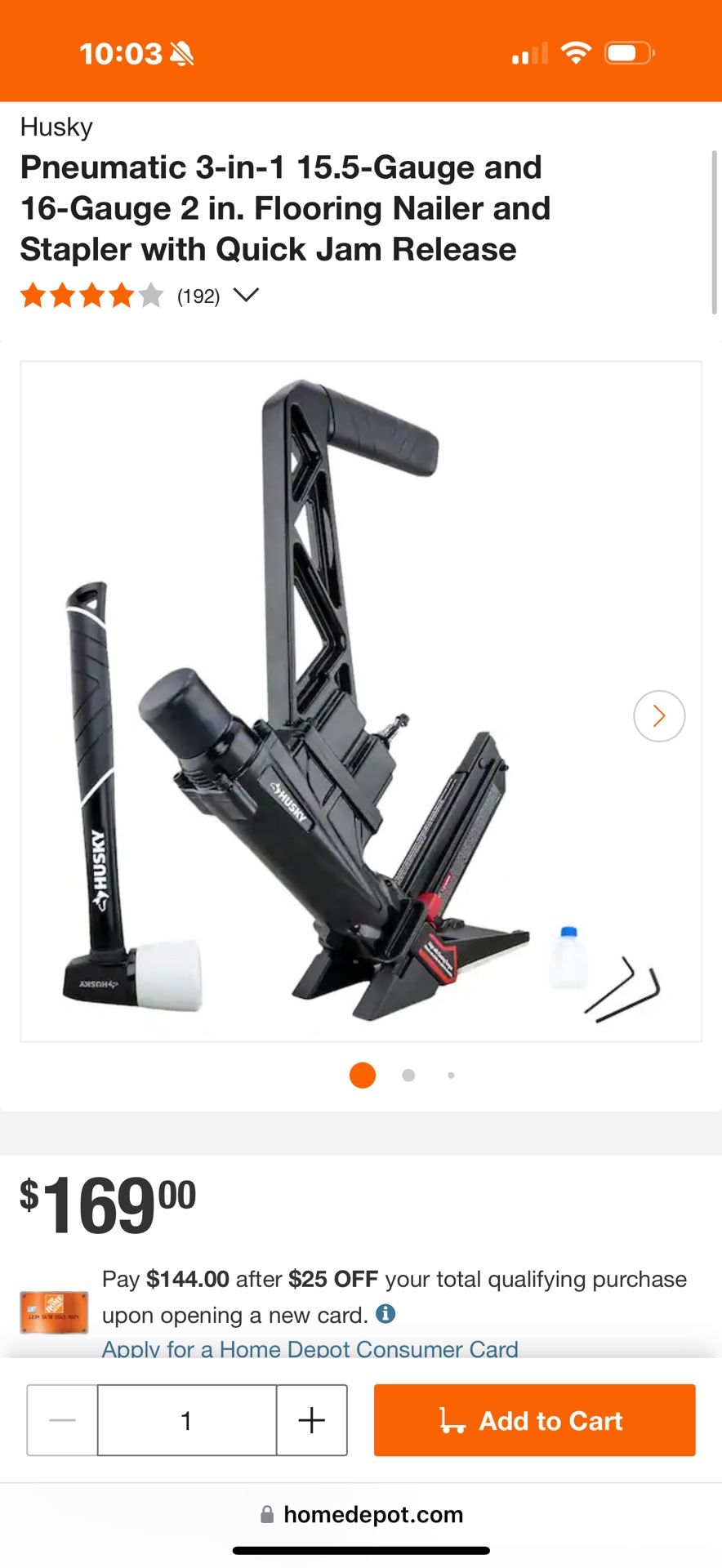 Pneumatic 3-in-1 15.5-Gauge and 16-Gauge 2 in. Flooring Nailer and Stapler with Quick Jam Release