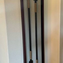 7 FT Long Hawaiian Weapon Framed Art 2011 ZGallerie Wooden Spears