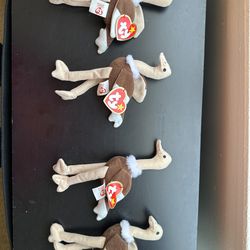 TY Stretchy the Ostrich Mini Beanie Babies Lot (4) – With Tags – Vintage TY Plush