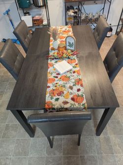 Lark Manor Alemar Dining Set – Table + 5 Chairs