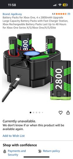 Agelkvoy Xbox Controller Battery Pack with Charging Station