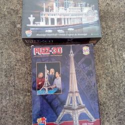 Lot Of 2 3d  Jigsaw Puzzles 11.00