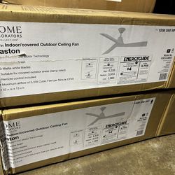 Home Decorators Collection Easton 52 in indoor/outdoor Matte White Ceiling Fan w/Remote Control.  Price for 2 of them