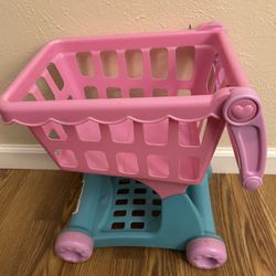 Pink Teal Shopping Cart Toy