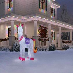 NEW Christmas LED 7FT Unicorn Airblown Inflatable